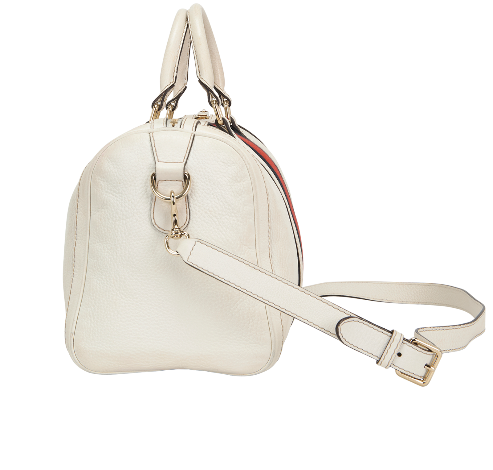 Vintage Joy Boston Bag, &pound;350, Handbags, White, Leather, Bottom view